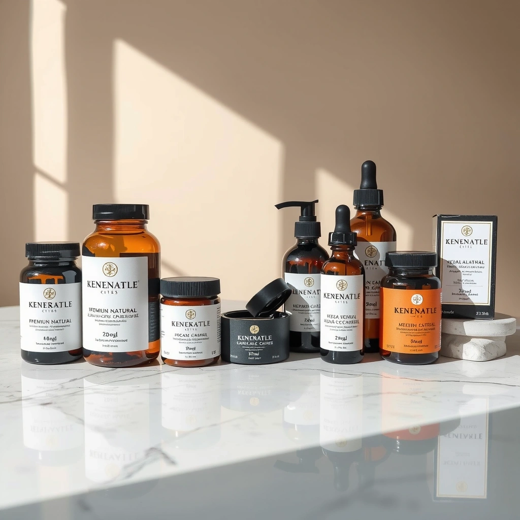 Elegant natural supplements and skincare products